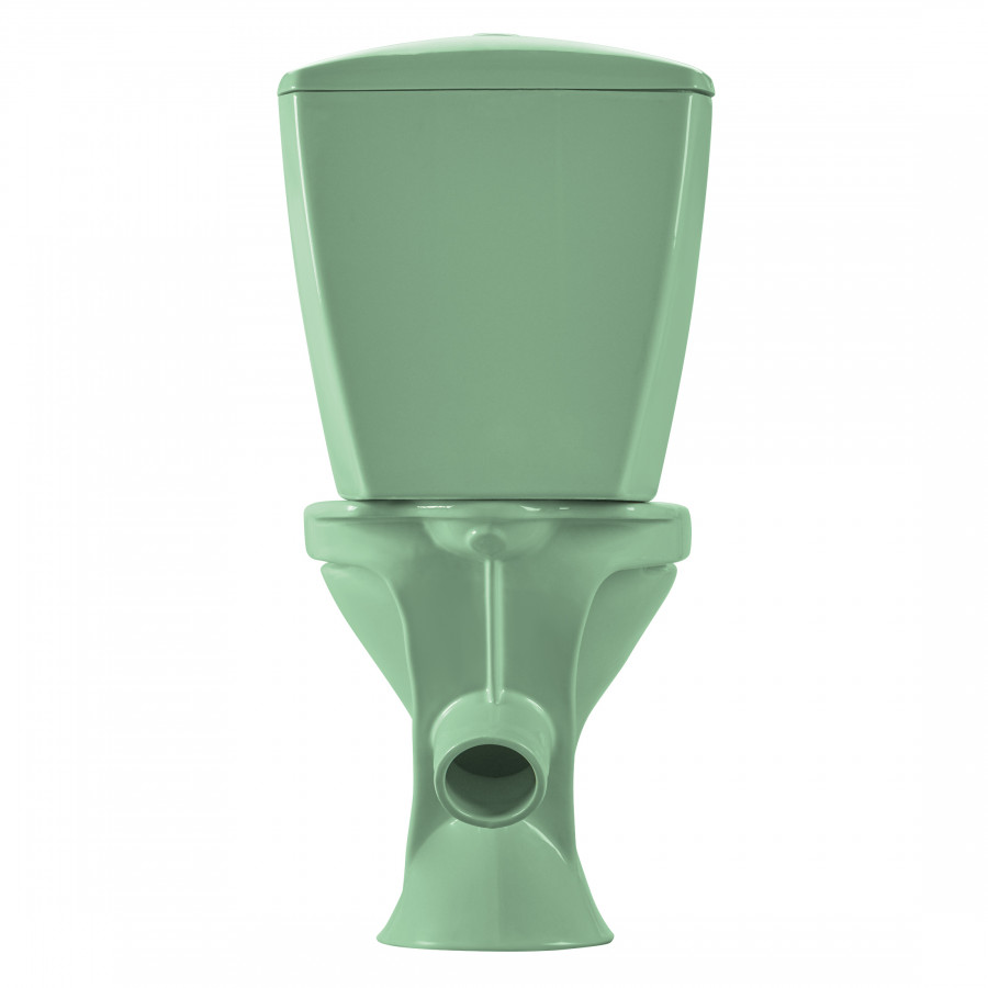 Унитаз-компакт "Версия" наклонный выпуск, с кнопочной арматурой и сиденьем, салатовый  SANTERI