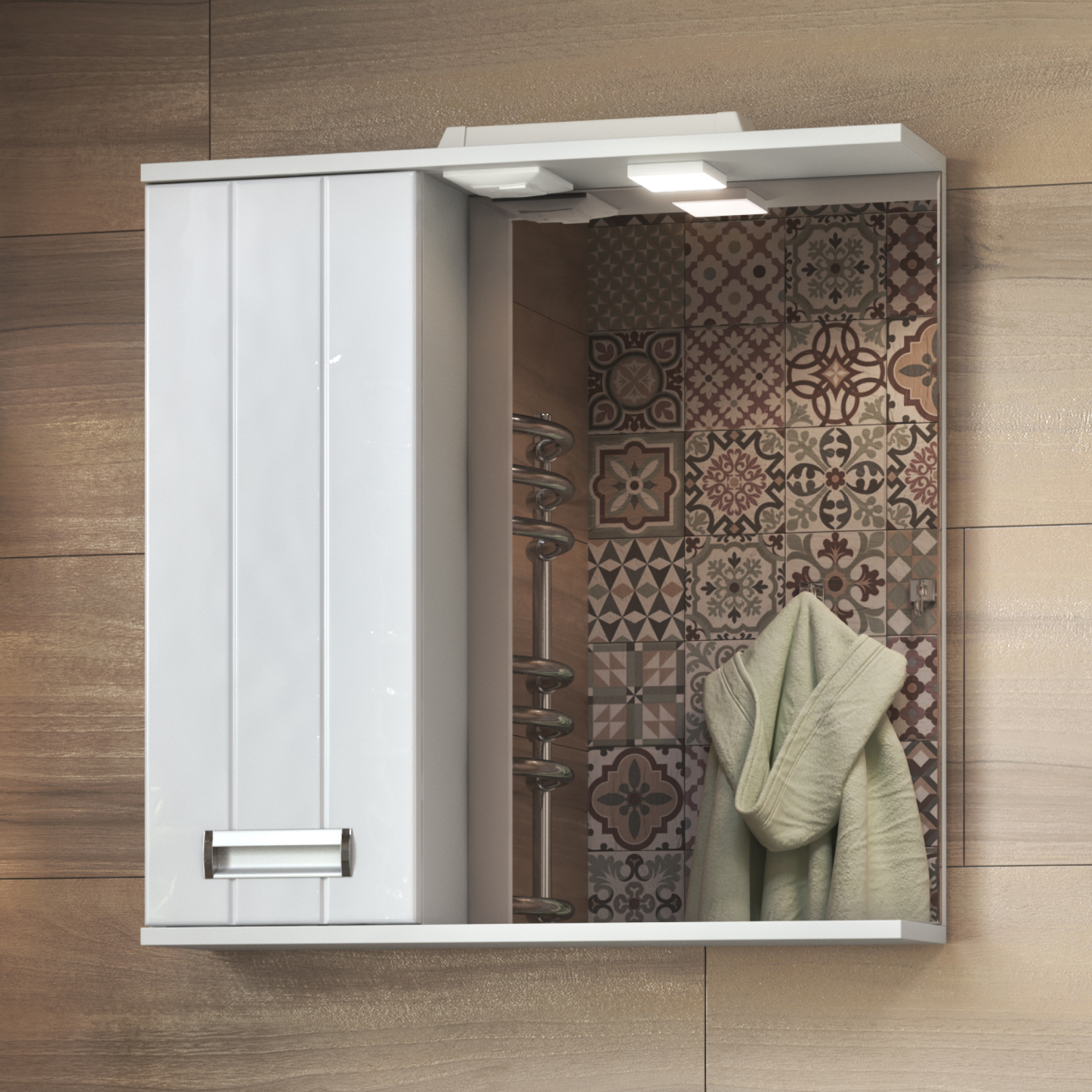 Зеркало со шкафом VIGO Diana 70 подвесное белый (z.DIA.70.L.El)