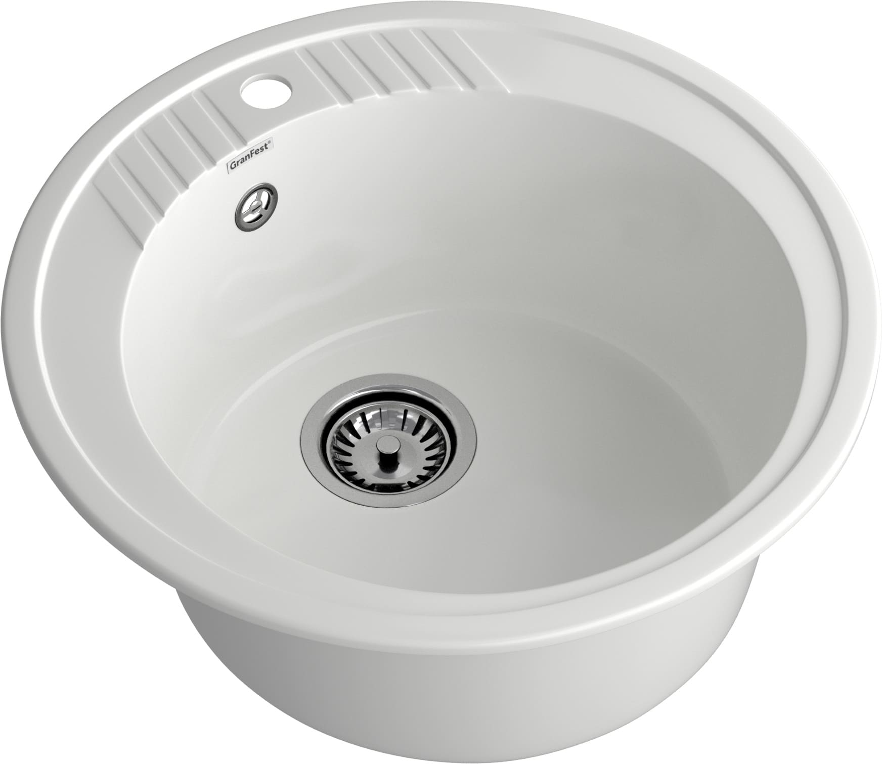 GRANFEST Мойка композит RONDO GF-R--520   D=520 мм   иней   арт.GF-