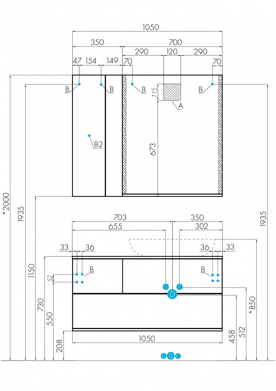 Зеркало ТЕРРА 70, дуб кантри
