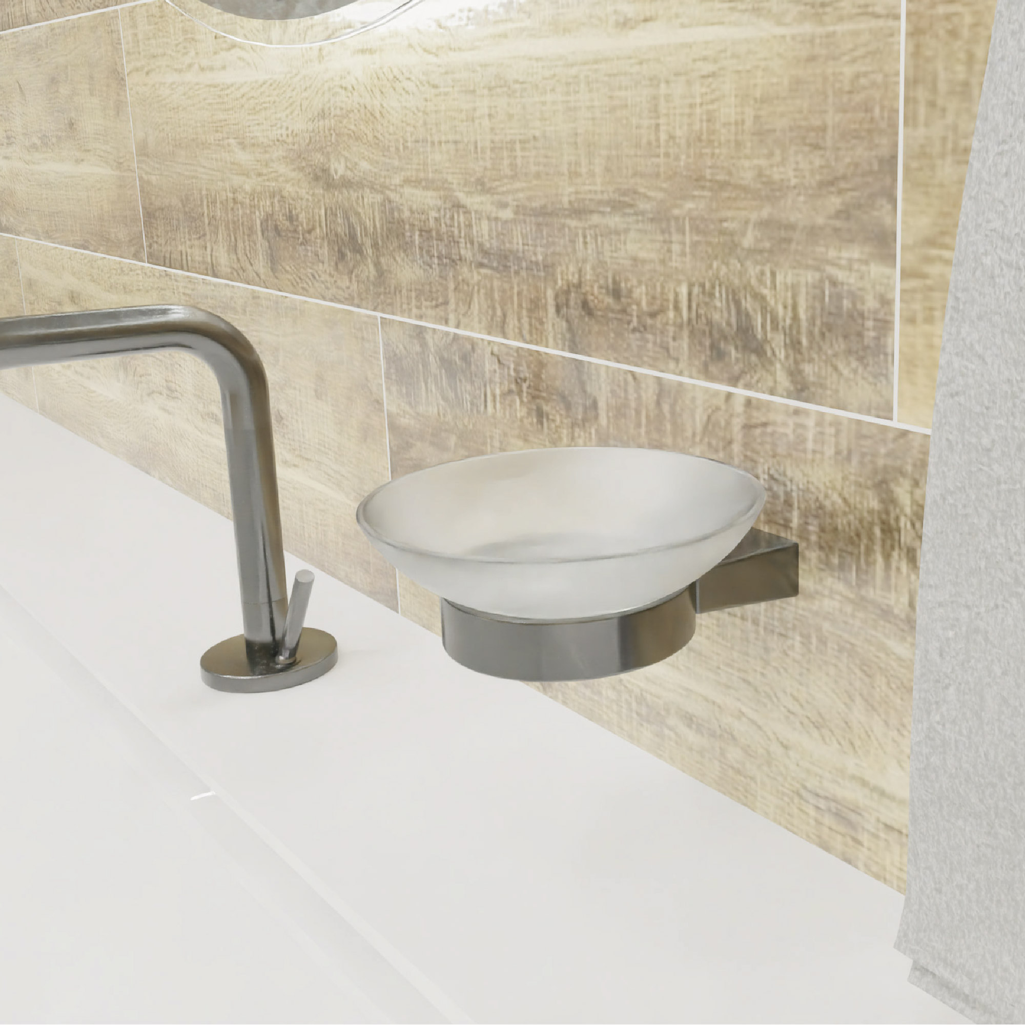 Мыльница стекло  FIXSEN Trend Graphite (FX-98008)