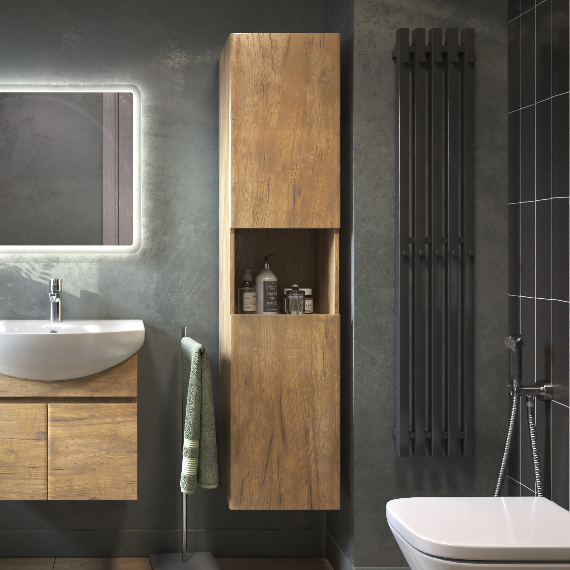 Шкаф-пенал VIGO Wing 35 подвесной дуб золотой (pp.WIN.35 дуб золотой)