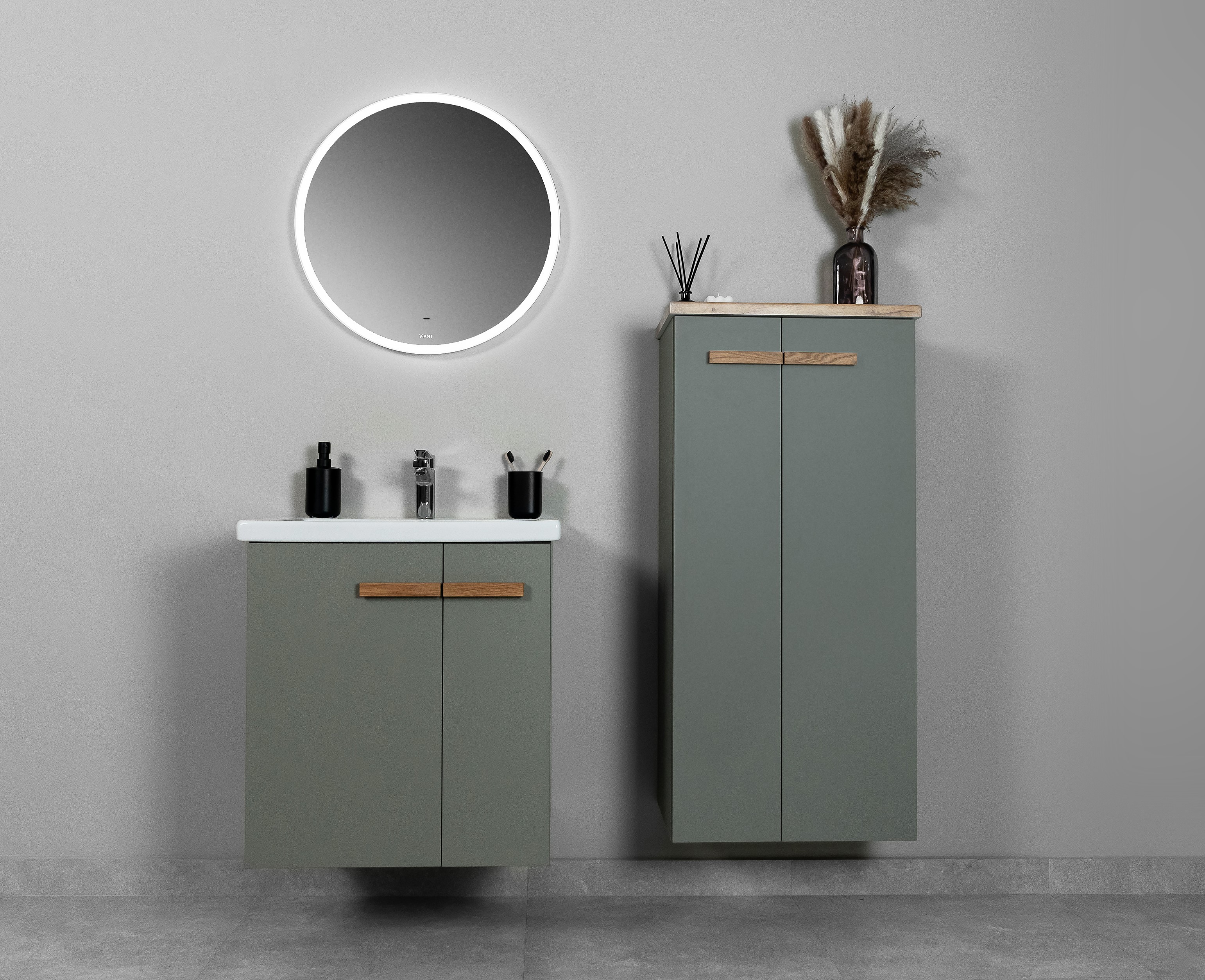 Шкаф-пенал VIANT МЮНХЕН 50 подвесной  хаки (VMUN50H-PENP)