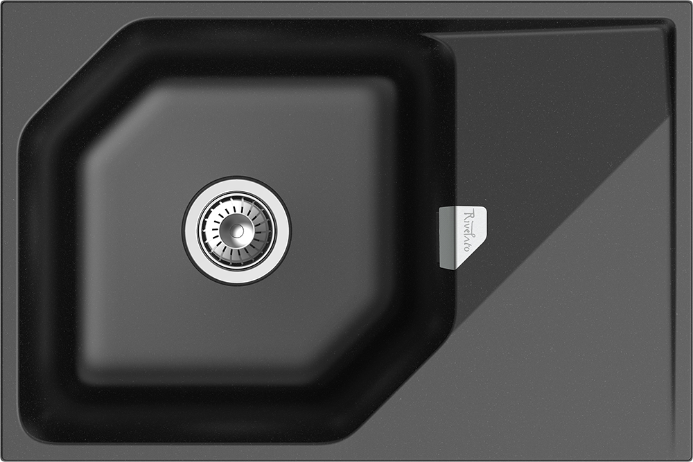 RIVELATO Мойка LOCUS 75  1-чаш 750*500 nero арт.