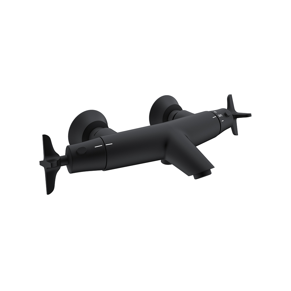 Смеситель термостатический для ванны с душевым комплектом ADAGIO 913901DNM чёрный