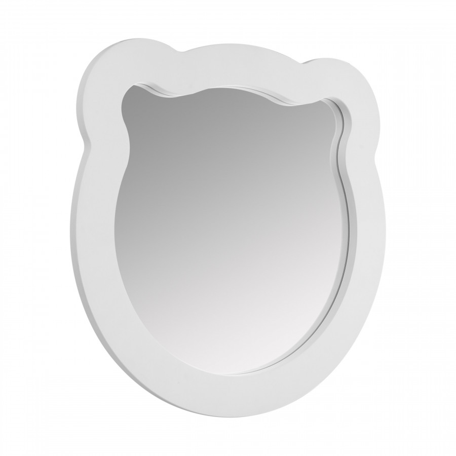 Зеркало КАСПЕР МИШКА, фигурное, белый матовый