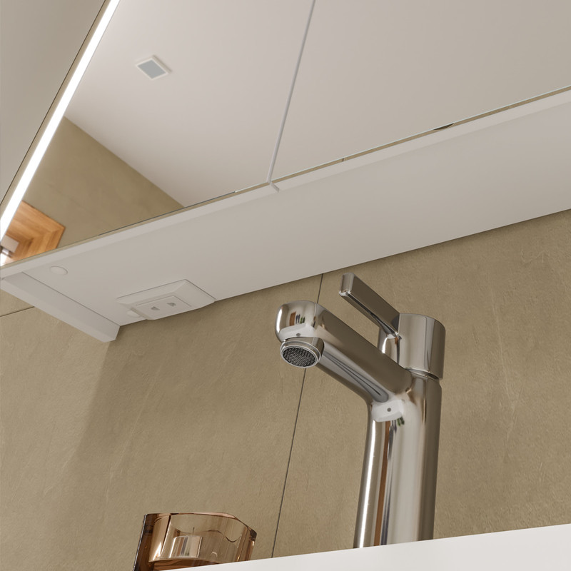 Шкаф зеркальный Prime LED 80, белый, VOLNA