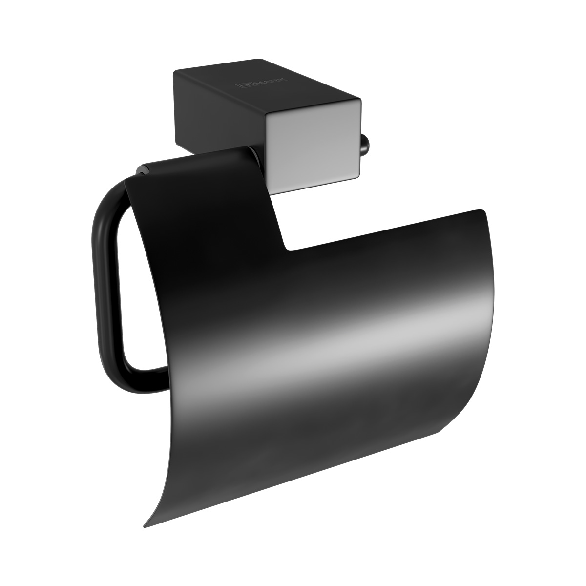 Держатель для туалетной бумаги SMOOTH LINE с крышкой, черный
