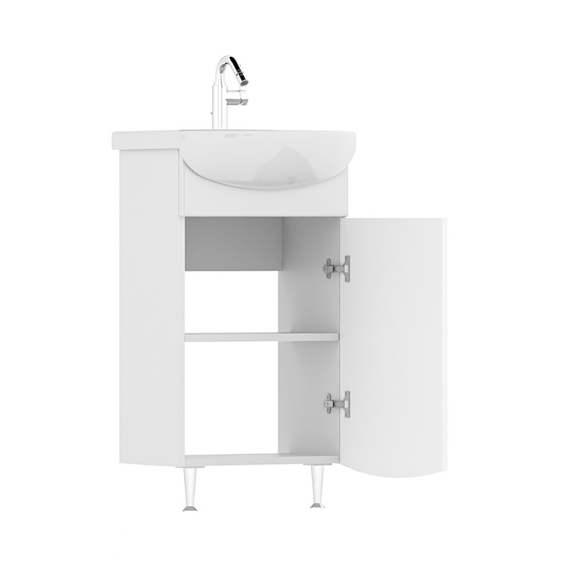 Тумба Adel 40, напольная, 1 дв., белая (под раковину Азов 40), VOLNA