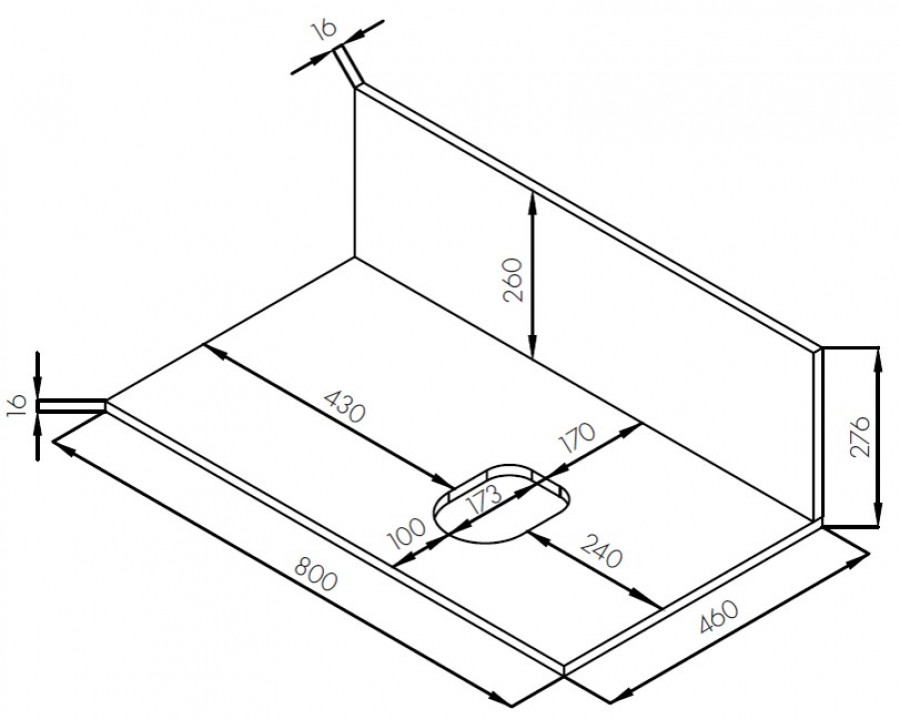 Столешница с панелью МИШЕЛЬ 80, дуб рустикальный, универсальная