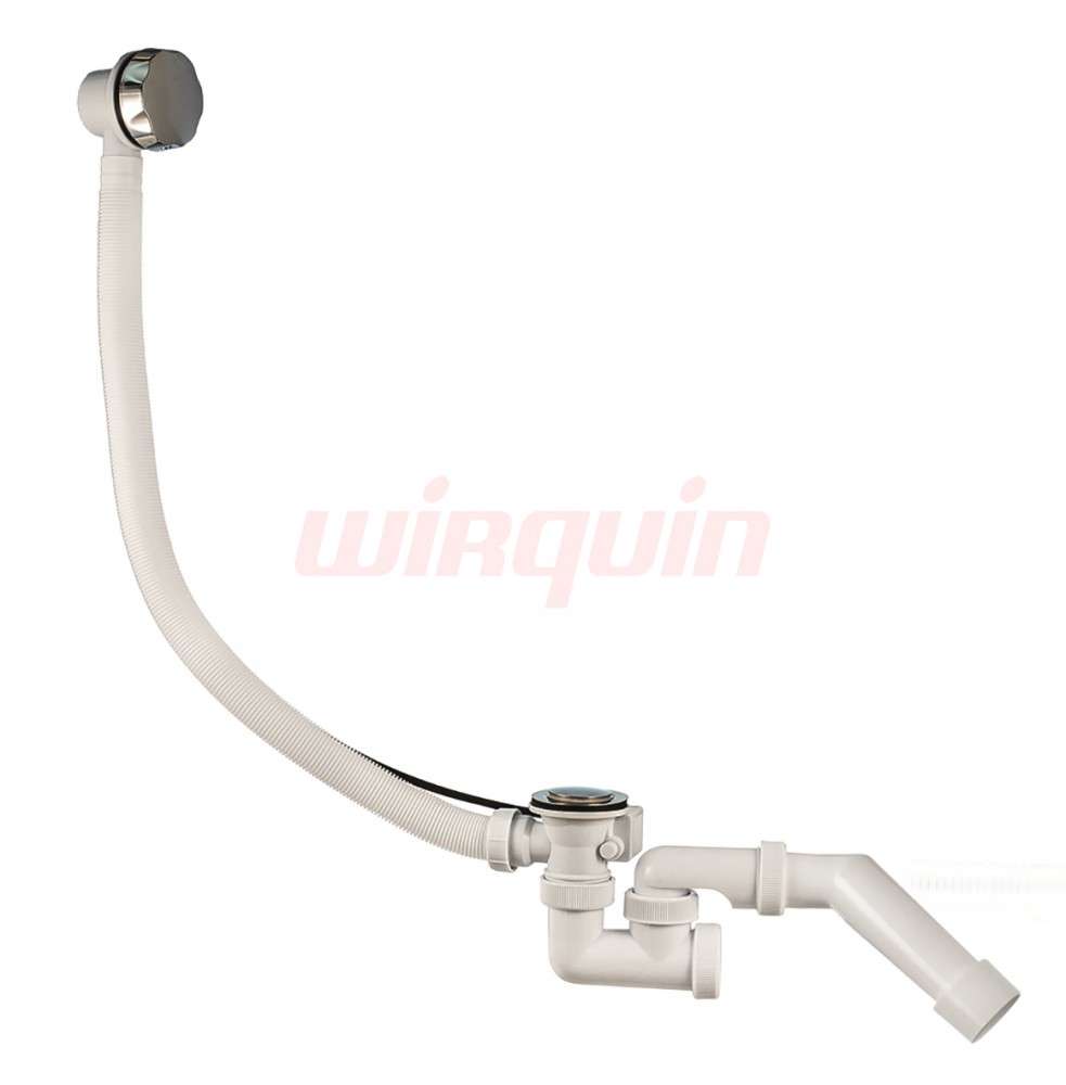 Сифон Универсал для ванн, полуавтомат с гофротрубой Ø40/50перелив 70 см, VIRPLAST