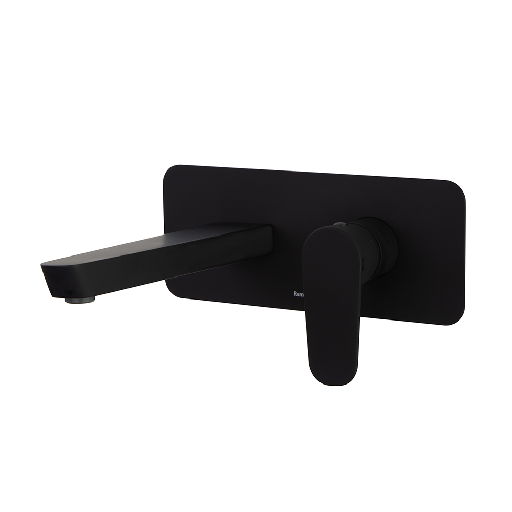 Встраиваемый однорычажный смеситель для раковины на цельной пластине с длинным изливом 240 мм ALEXIA