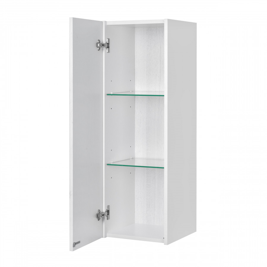 Шкаф САКУРА 35, подвесной, левый, ольха наварра, белый глянец