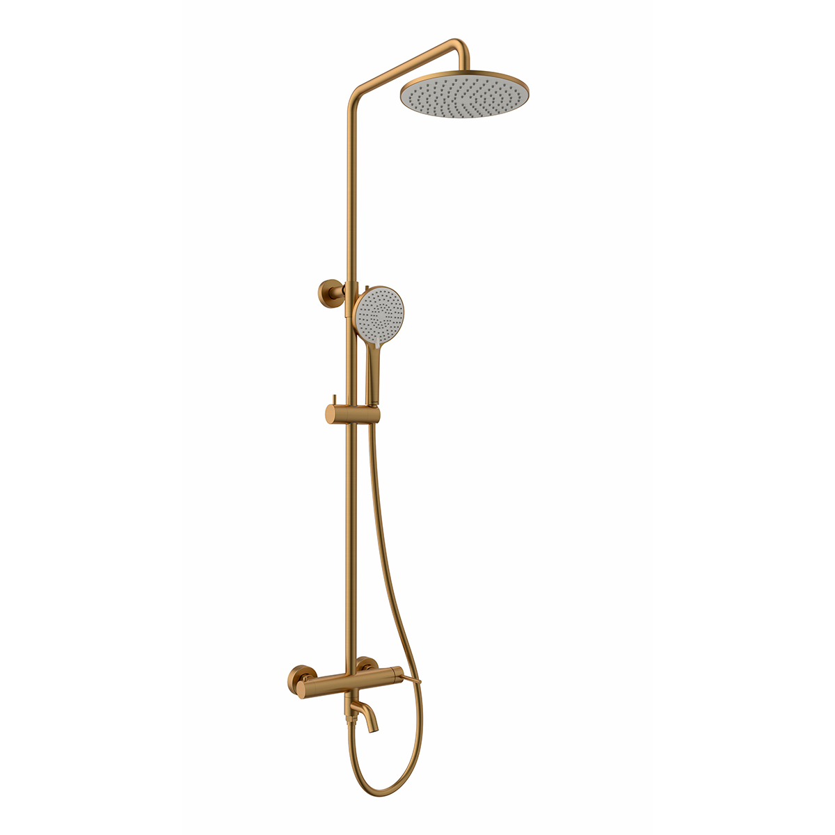 Смеситель Kalina LMF-2126S-BRG для ванны и душа с регулируемой высотой штанги и лейкой верхнего душа