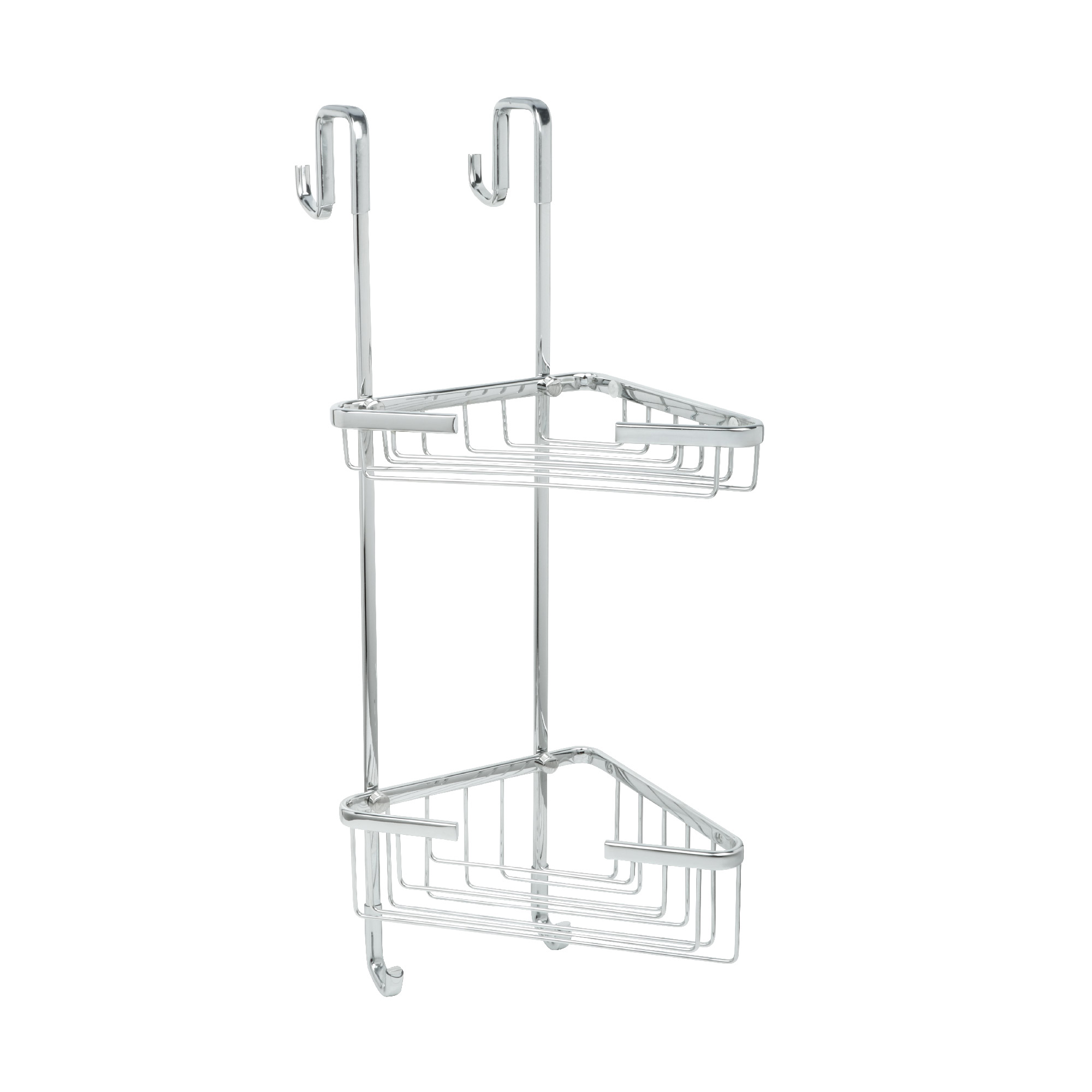 Полка для душевой кабины угловая Fixsen двухэтажная хром латунь FX-853-2