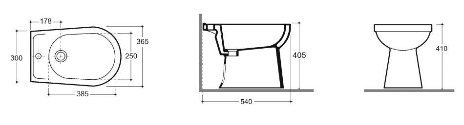Биде КЕРАМИН ЛАГО белое CDB00022866 (4810531137542)