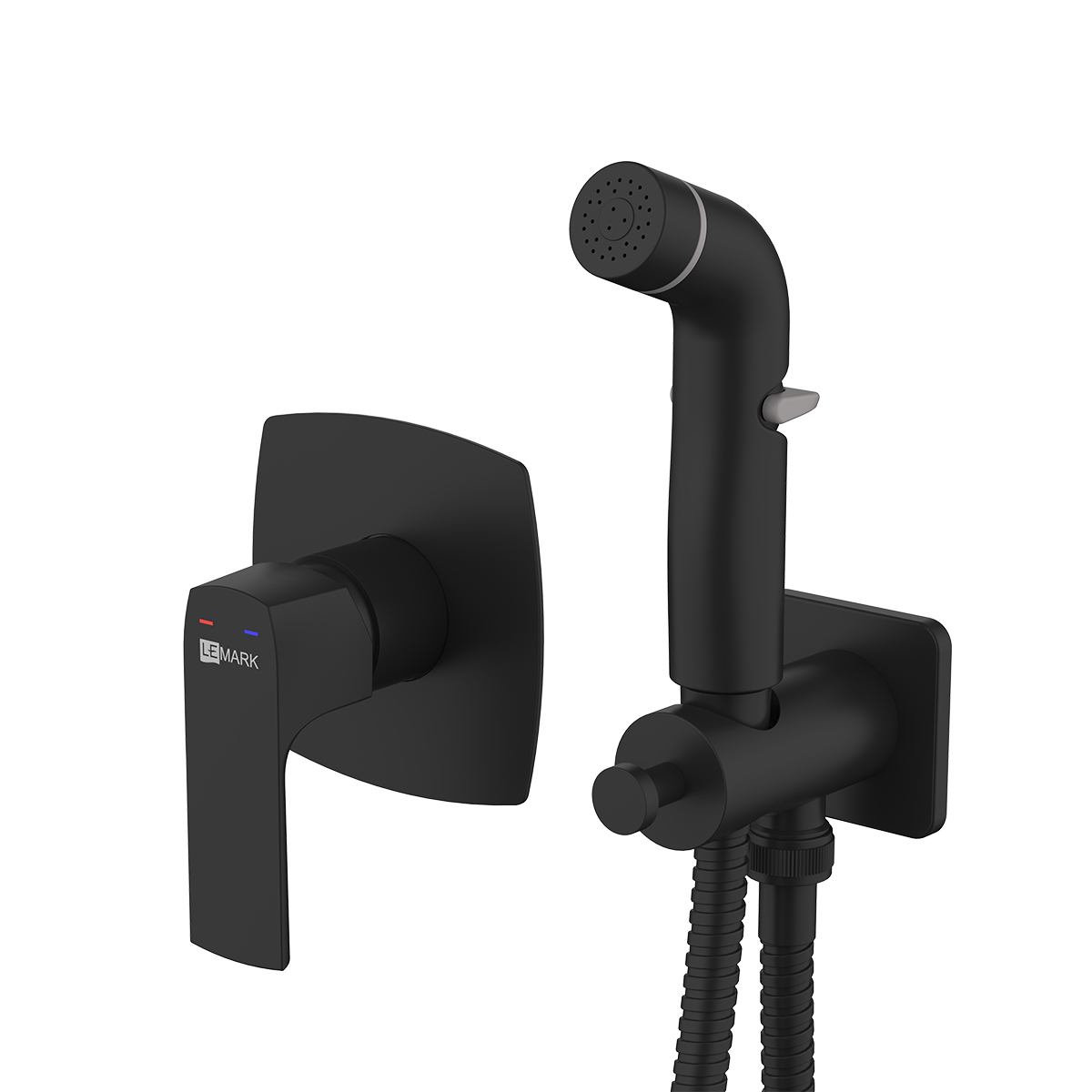 Ursus Смеситель для биде, гигиен.душ встраиваемый держ.на теле, р/ОД, черный, LM, LM7219BL