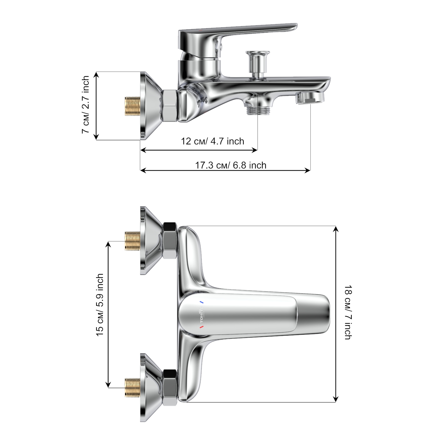 Смеситель для ванны TOKITO MISAWA хром (TOK-MIS-1014)