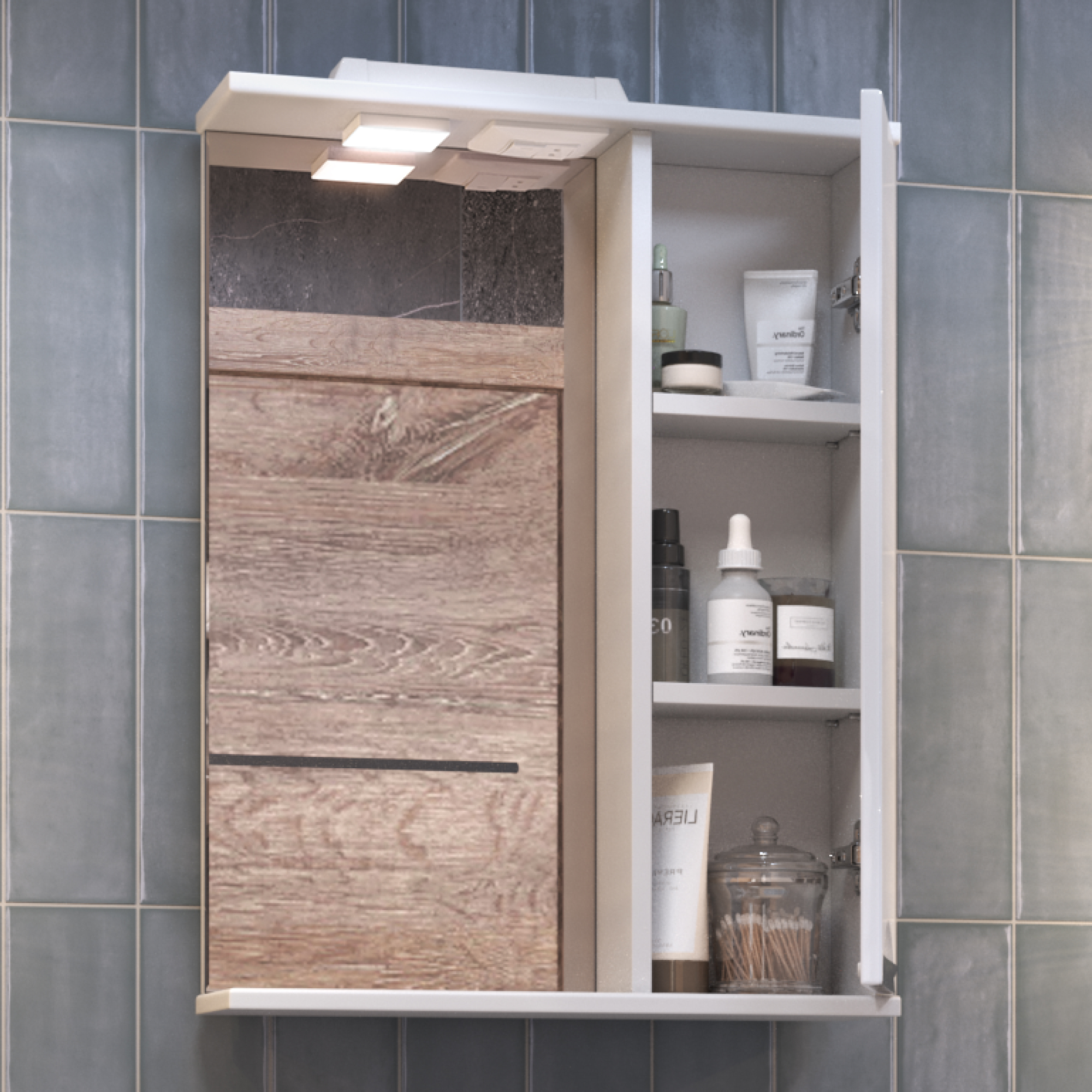 Зеркало со шкафом VIGO Callao 50 подвесное белый (z.CAL.50.R.El)