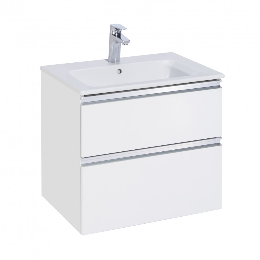 GAP Тумба под раковину GAP 60, белый глянец, 2 ящ., ROCA