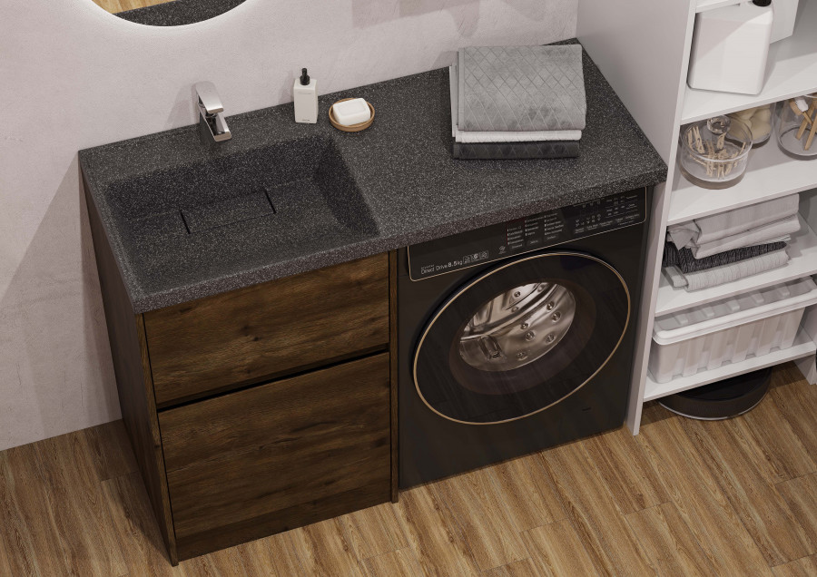 Раковина ЛОНДРИ 120, левая, графит