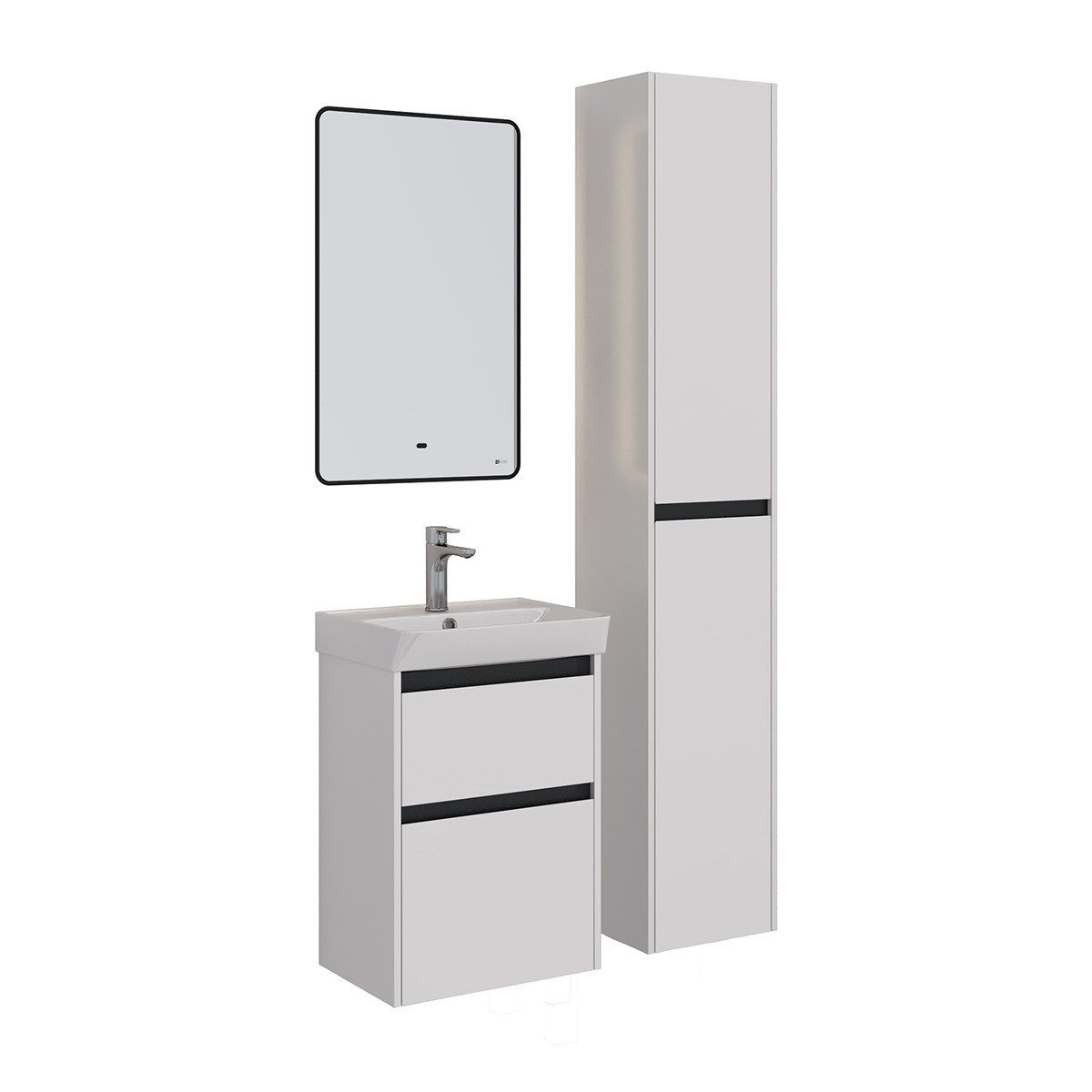 Зеркало Lemark MIOBLACK 50х80 см с интерьерной подсветкой, с подогревом