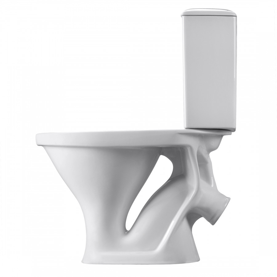 Унитаз-компакт "Вест" косой выпуск, с кнопочной арматурой и сиденьем  SANTERI