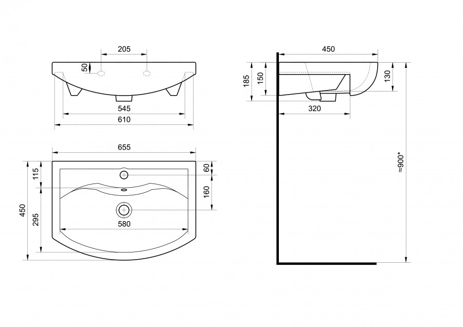 Раковина СМАЙЛ 65