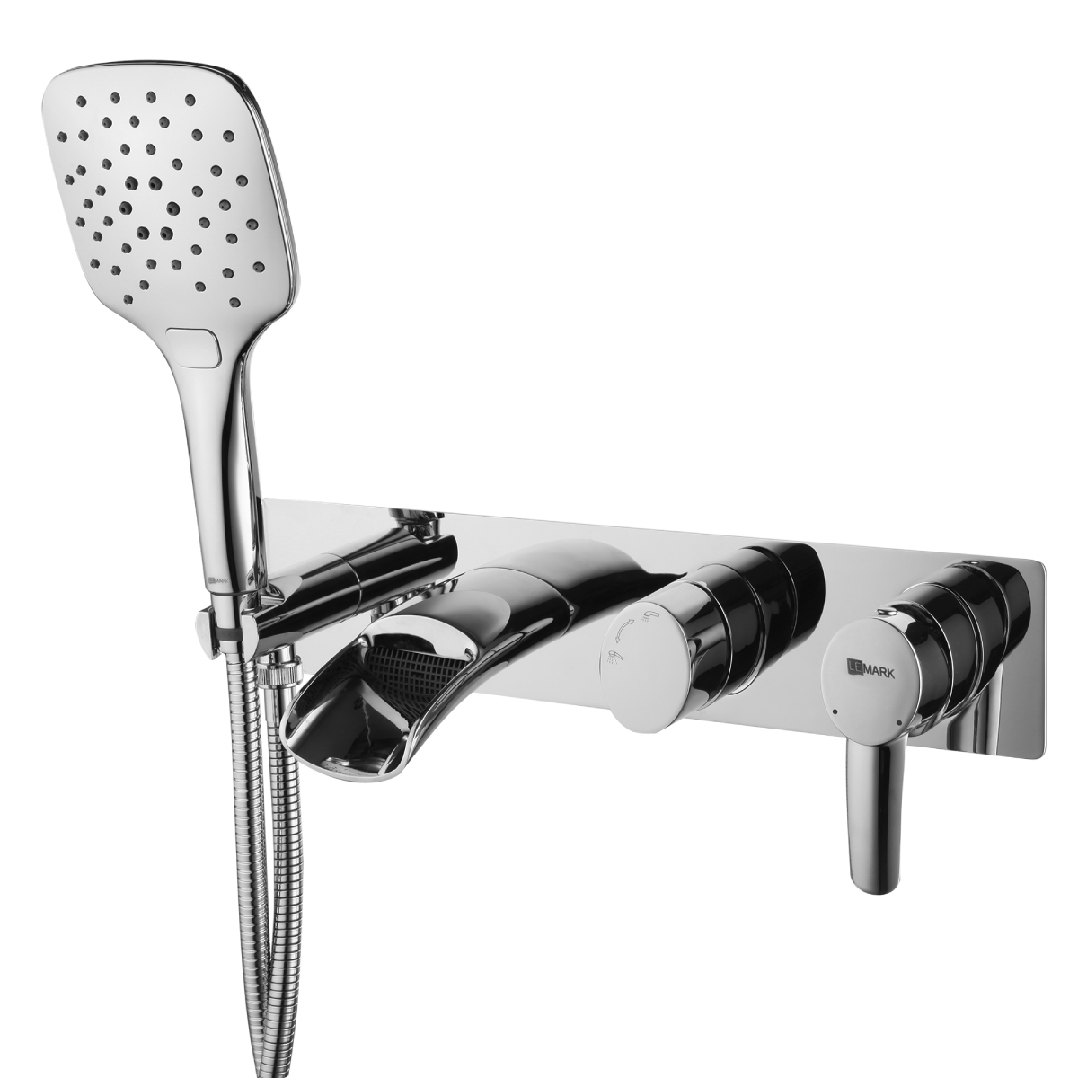 Atlantiss Смеситель для ванны-душа, монолит.излив149мм встр. держ.на теле, р/ОД, хром, LM, LM3224C