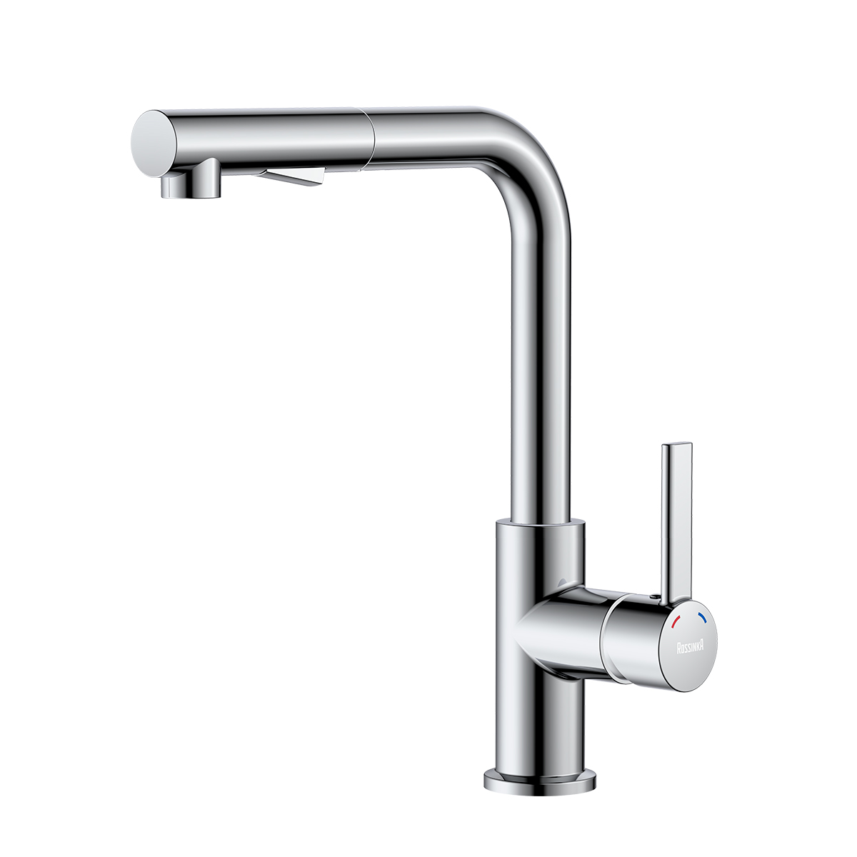 Смеситель ROSSINKA Z35-38 для кухни с вытяжным поворотным изливом, хром