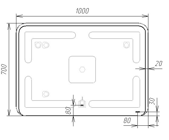 Зеркало VIANT БАЛИ с подсветкой 100х70 (VBAL10070-ZLED)