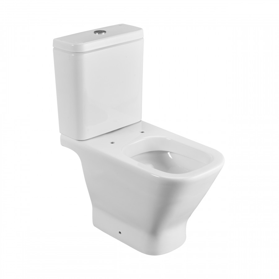 GAP Чаша унитаза напольного, горизонтальный выпуск, белая.  ROCA