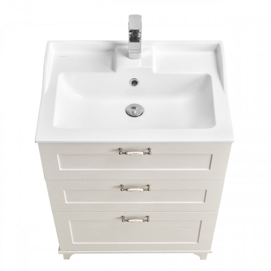 Тумба ЛЕОН 65 H, дуб белый (под раковину ФАБИА 65)