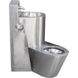 Туалет из нержавеющей стали с умывальником COMBI антивандальный левый настенный, шт
