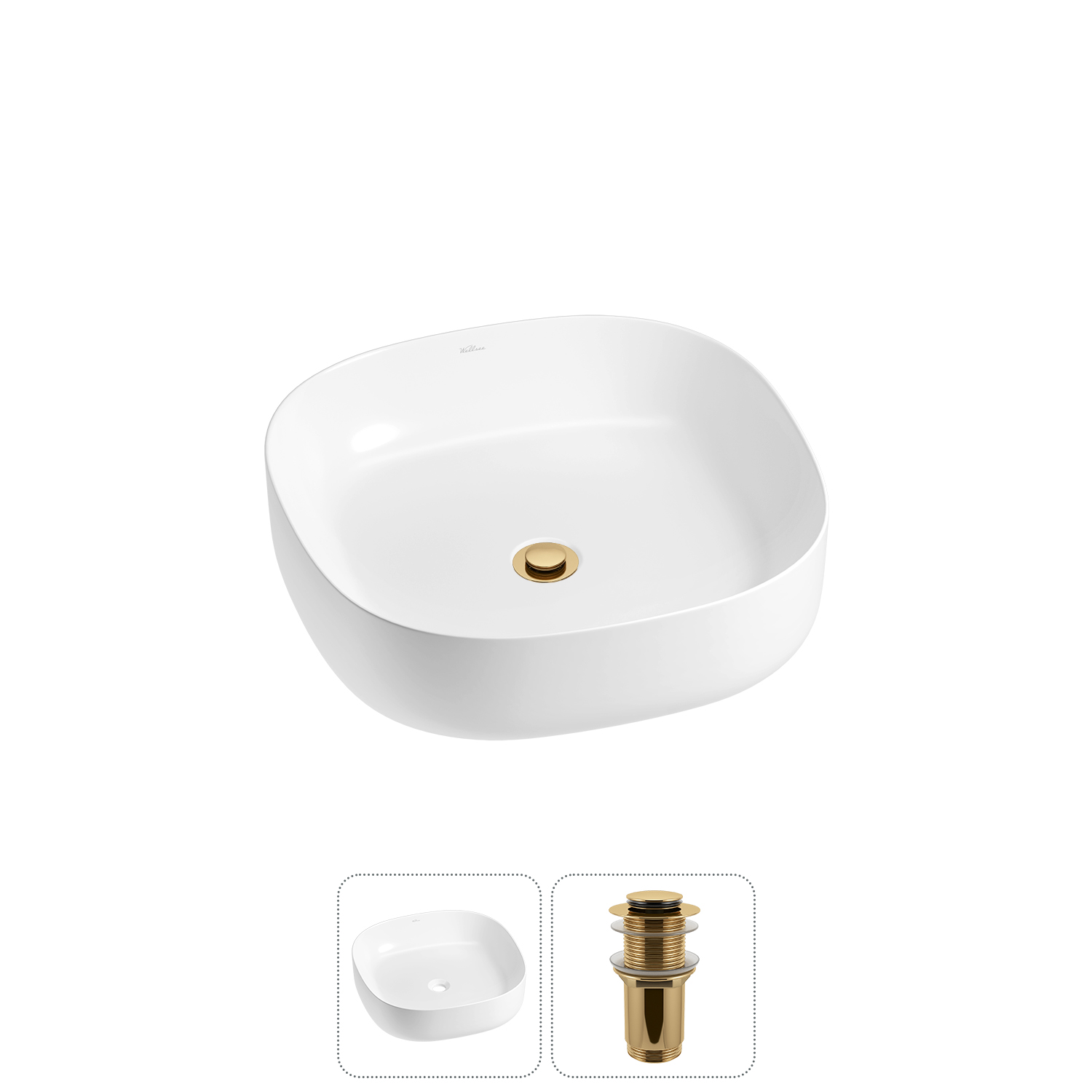 Накладная раковина для ванной комнаты Wellsee Belle Spa 3.0 20212691R в наборе 2 в 1: раковина белый