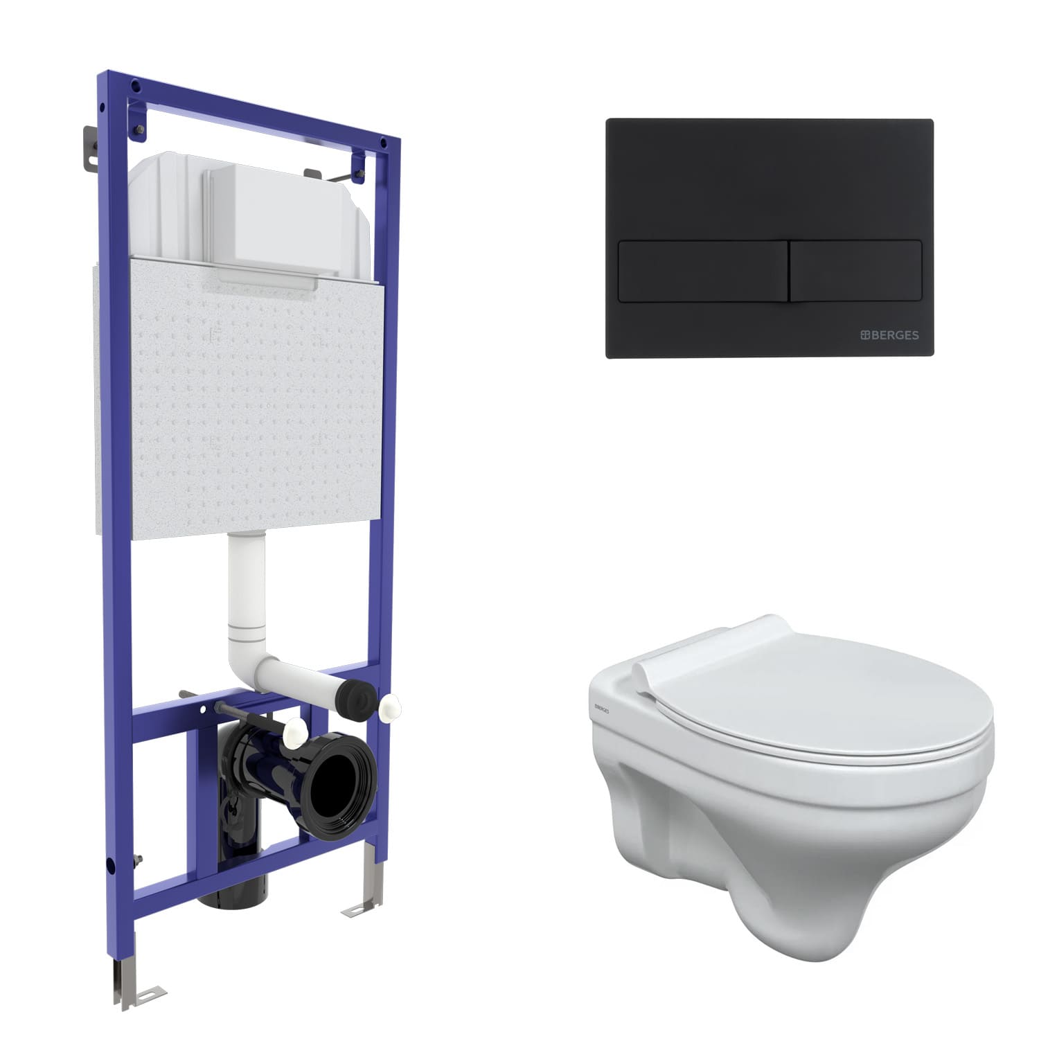 Комплект: инсталляция NOVUM, кнопка L5 черная Soft Touch, унитаз ALBIT S, сиденье дюропласт Top Slim