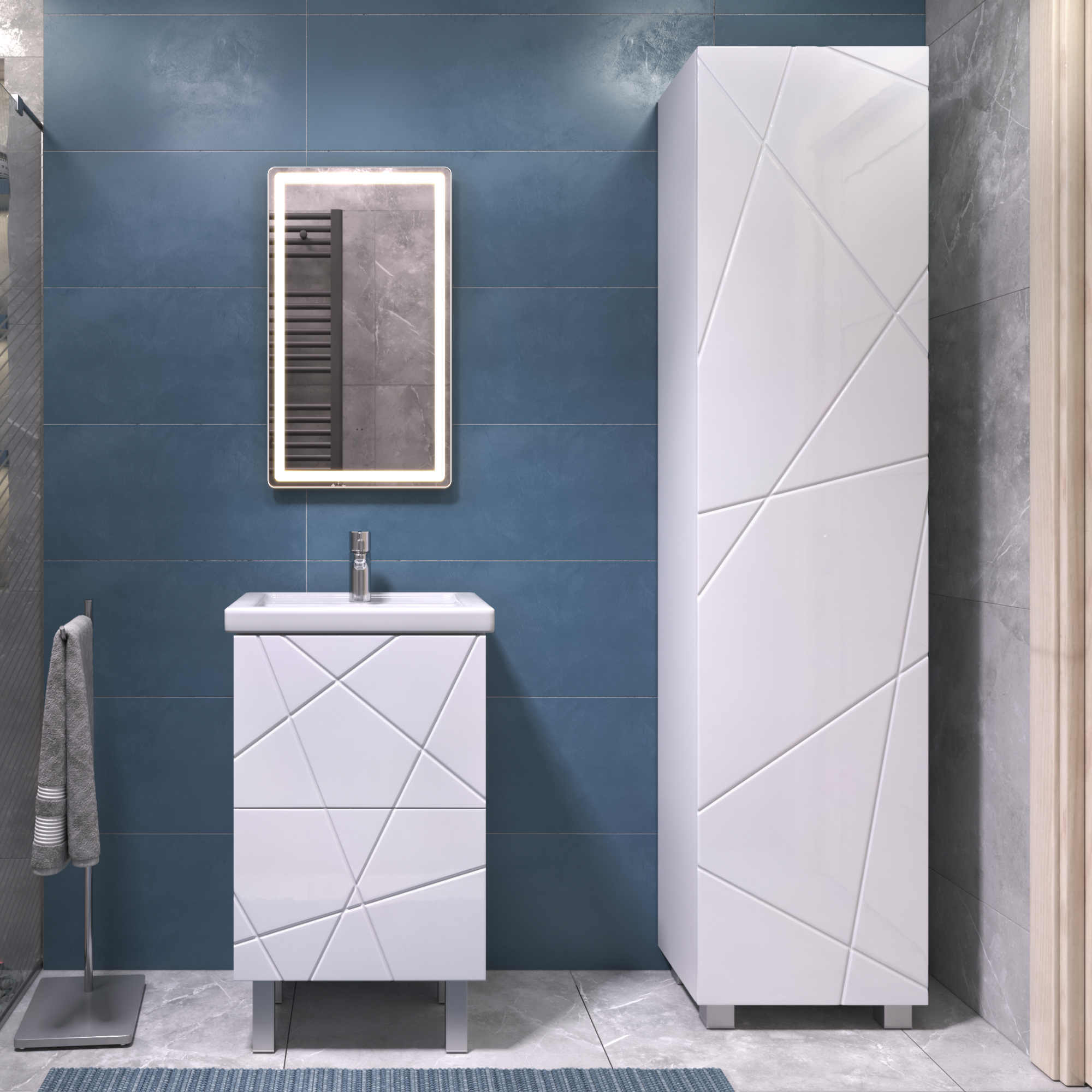 Шкаф-пенал VIGO Geometry 45 напольный белый (243)