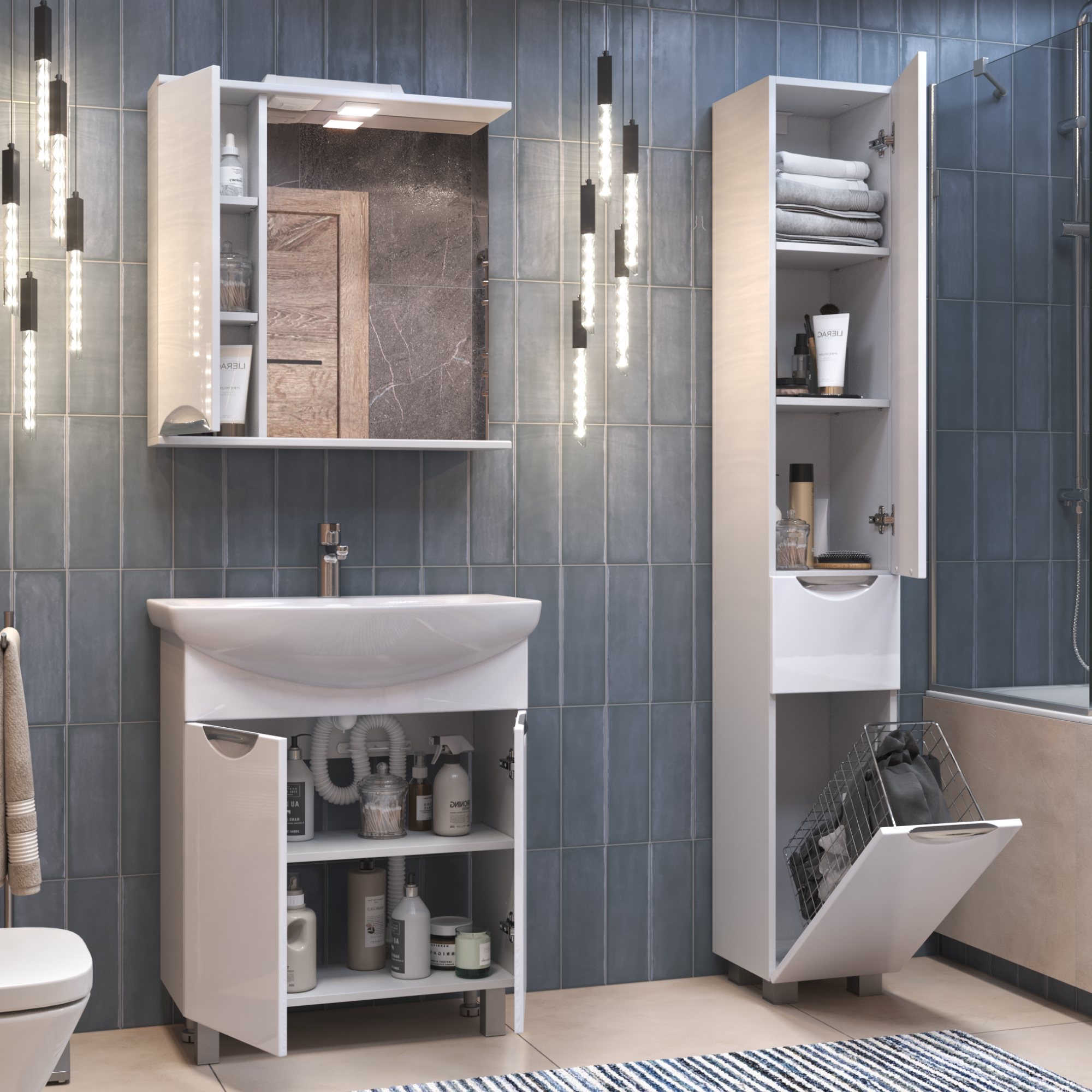 Зеркало со шкафом VIGO Callao 70 подвесное белый (z.CAL.70.L.El)