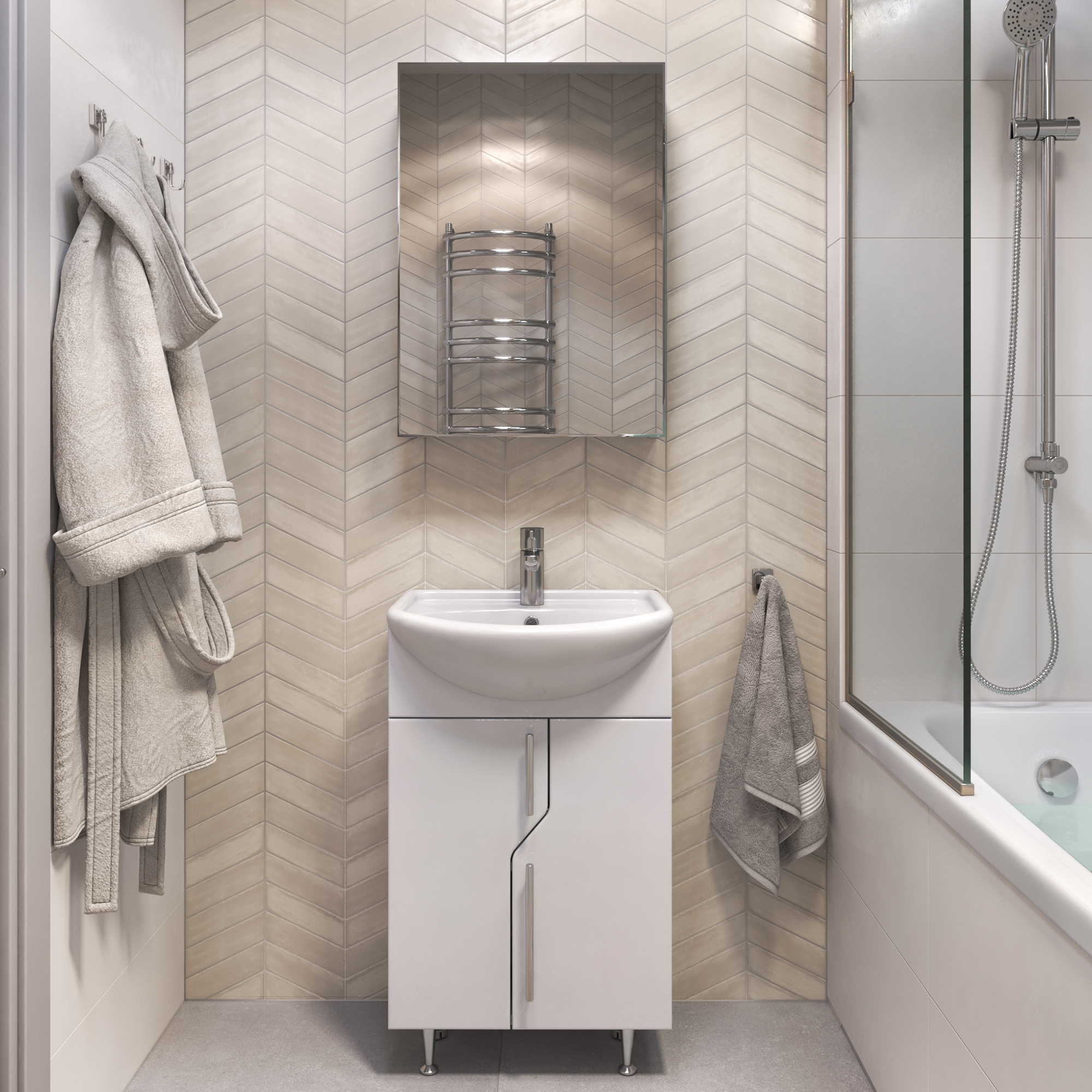 Зеркальный шкаф VIGO Grand 50 подвесной белый (zsh.GRA.50)