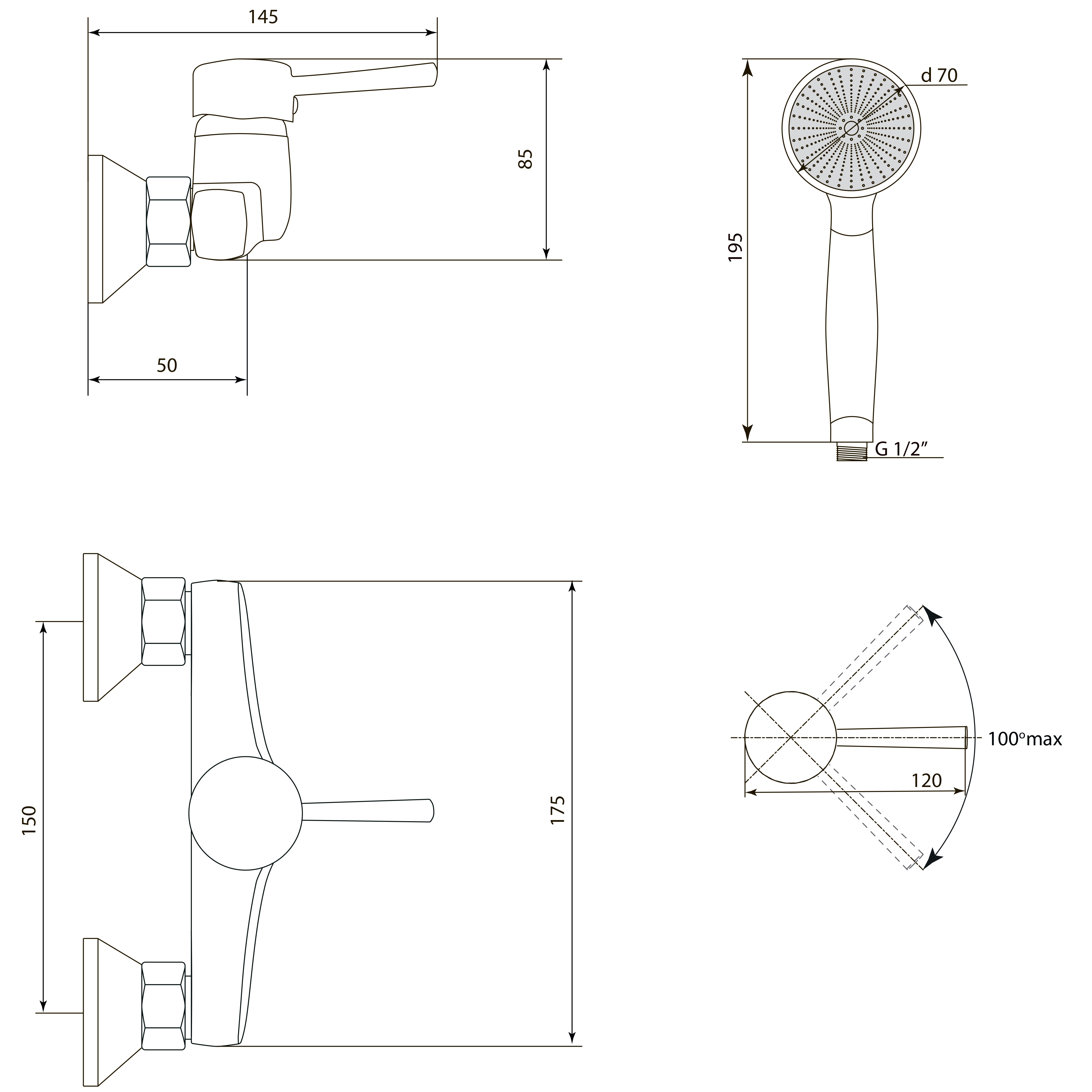 Смеситель для душа СЛАВЕН Город СЛ-ОД-Д40 хром