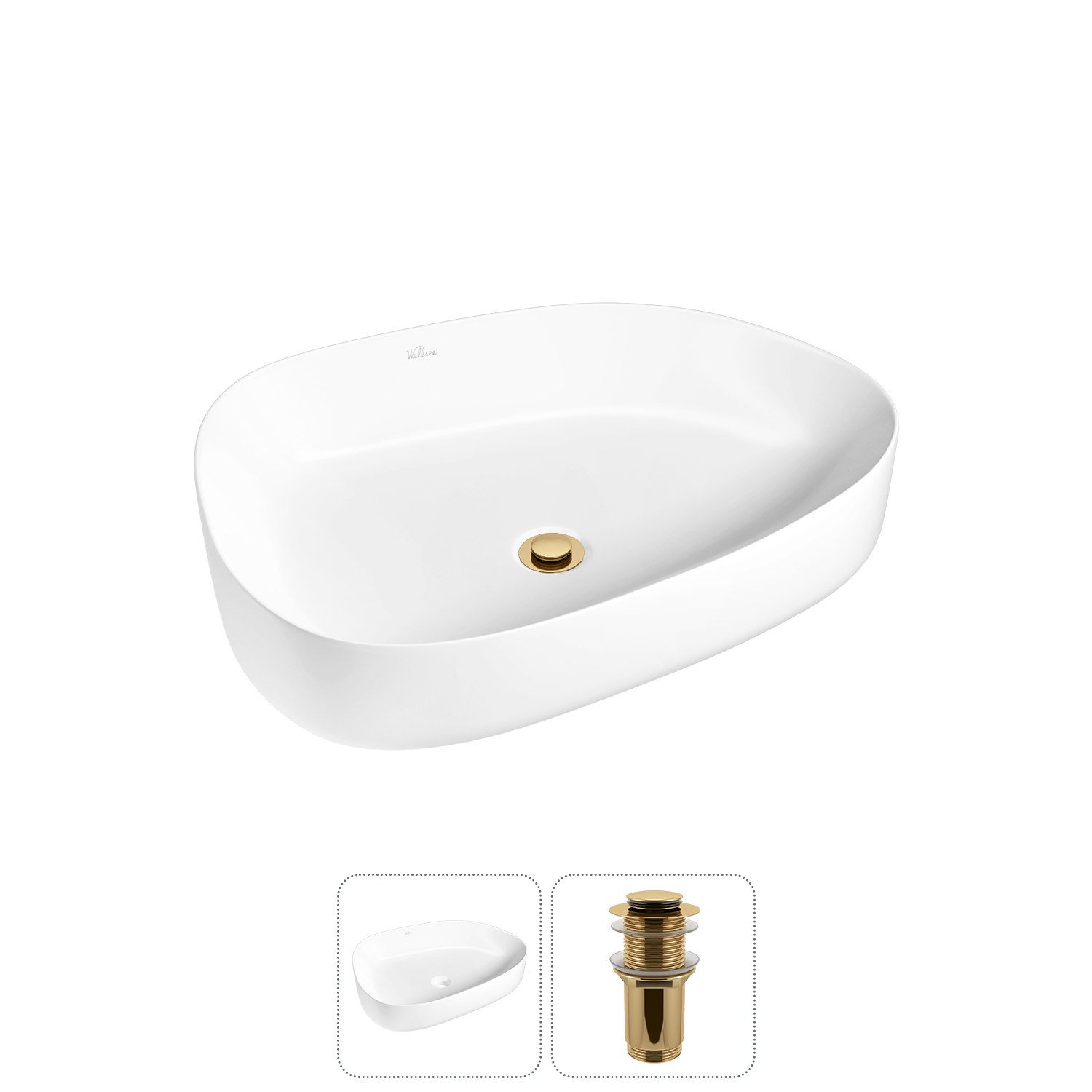 Накладная раковина для ванной комнаты Wellsee Belle Spa 3.0 20212719R в наборе 2 в 1: раковина белый