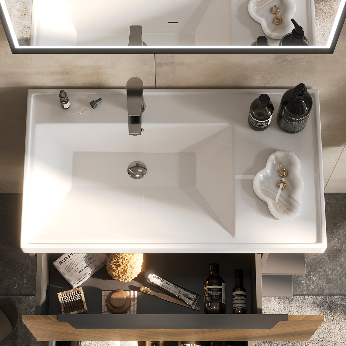 Раковина  9080 TL, встраиваемая, белая, EQUIL