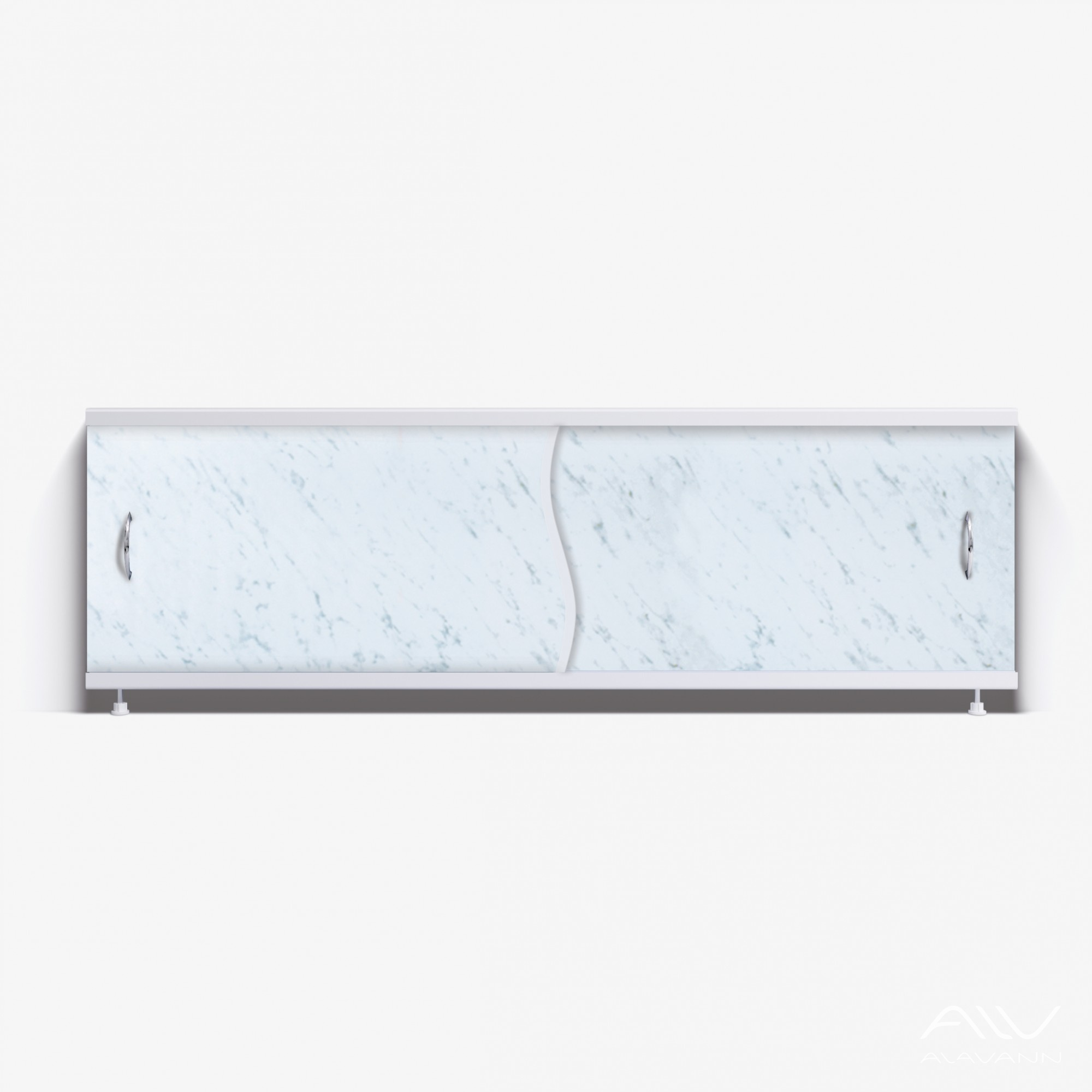 ПРЕМЬЕР Экран для ванны 150 см, полистирол,(серые облака-019), ALAVANN