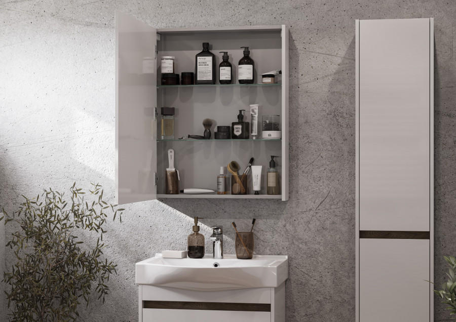 Зеркальный шкаф НОРТОН 65, белый