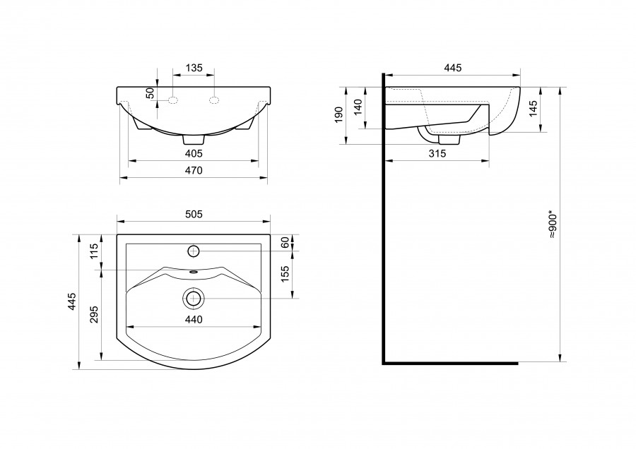 Раковина СМАЙЛ 50