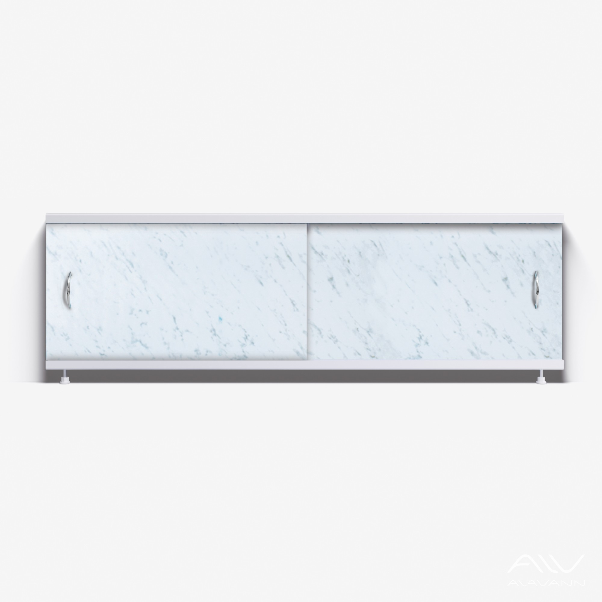 КЛАССИК Экран для ванны 150 см, полистирол,(серые облака-019), ALAVANN