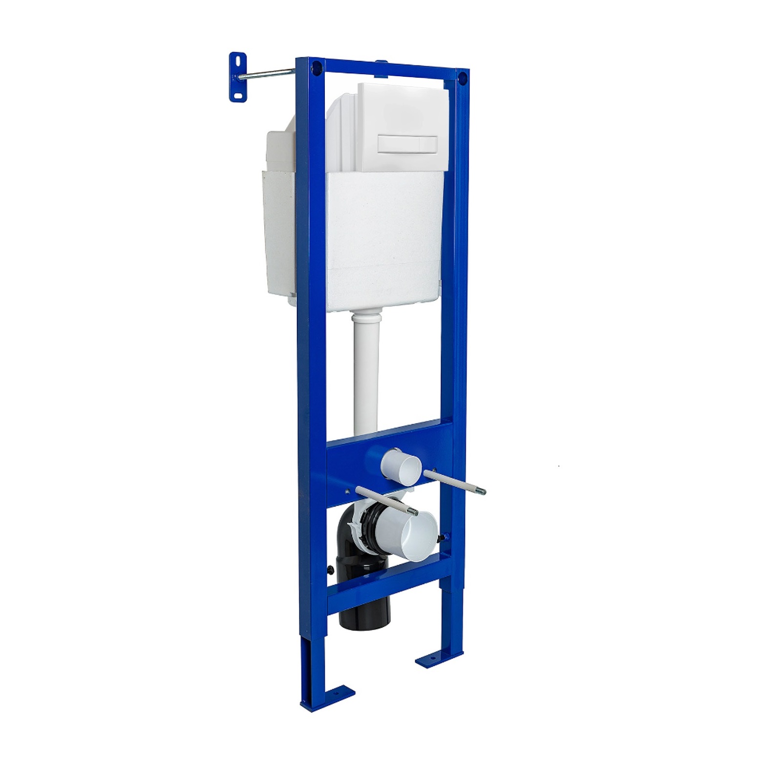 Инсталляция  для скрытого монтажа унитаза АТОМ Line 410 кнопка белая, BERGES