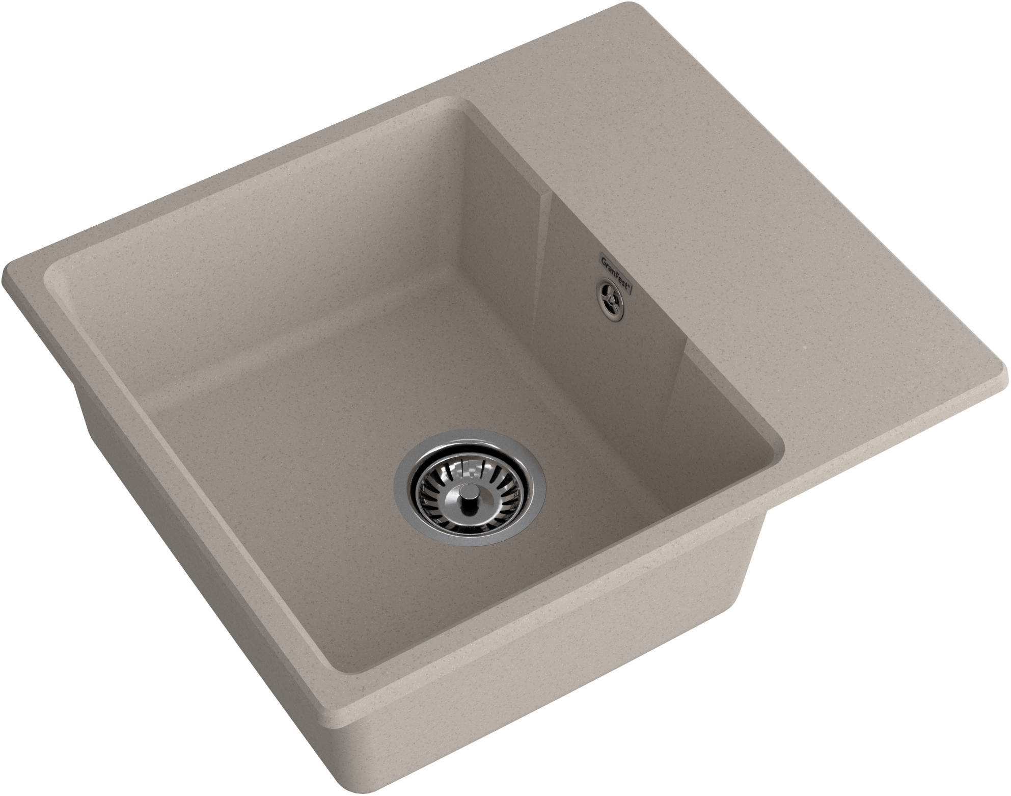 GRANFEST Мойка URBAN 658L  1-чаша+крыло 580*490мм песочный арт.GF-UR-