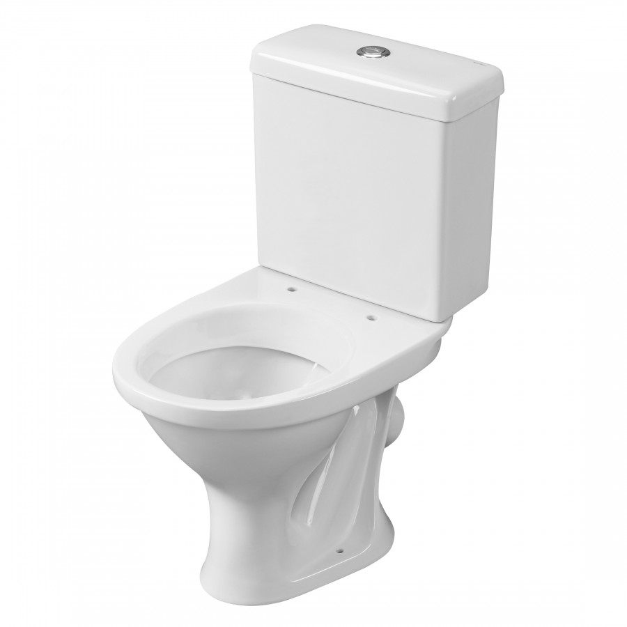 Унитаз-компакт "Форвард" косой выпуск, с 1-режимной кнопочной арматурой  и сиденьем п/п "Уклад". SAN