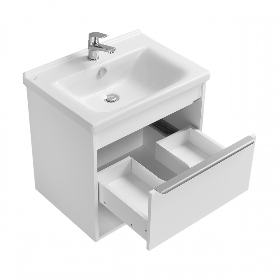 Тумба-умывальник ХОУП 60, 1 ящ., подвесная, белый матовый (под раковину МИРАНДА 60)